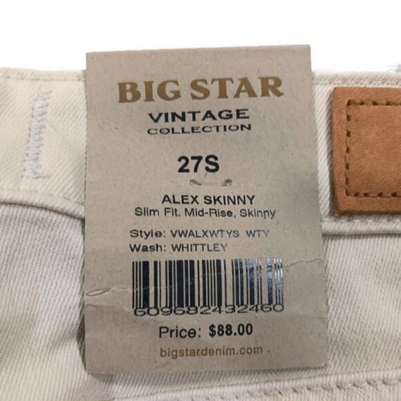 Big Star Alex Midrise Skinny NWT Size 27S SJ61 - Picture 7 of 8